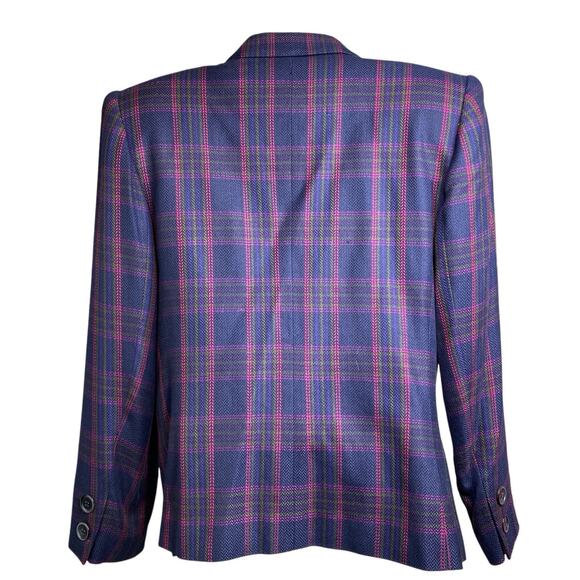 Vintage Stirling Cooper Women's Purple Plaid Jacket Size 12 Retro 80’s‎ Vibes - Picture 2 of 13